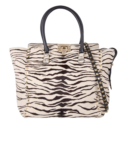 Roctstud Zebra Tote, front view